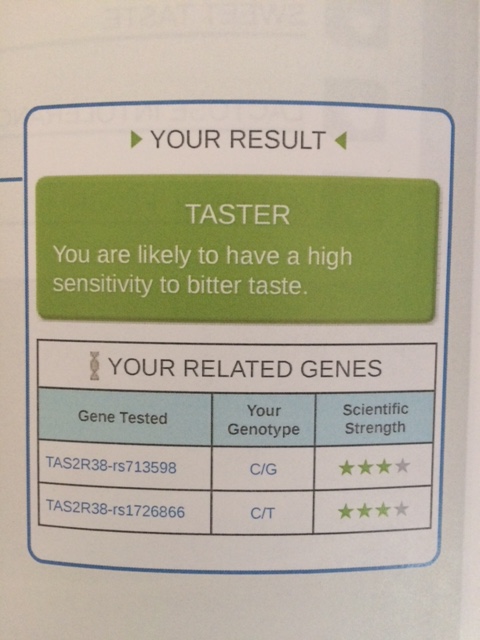 Taste Gene - saliva marker test